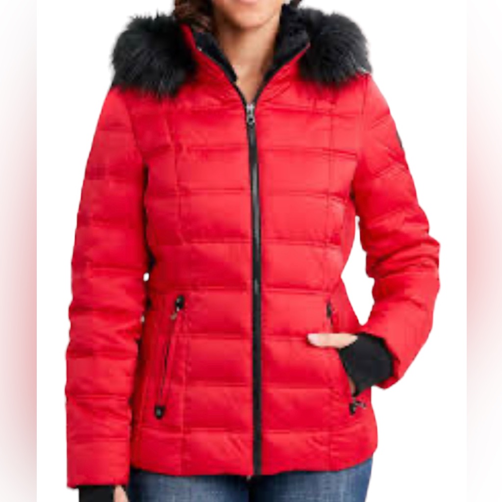 Nautica Size Large Women's Red Water-Resistant Jacket - Full Zip
